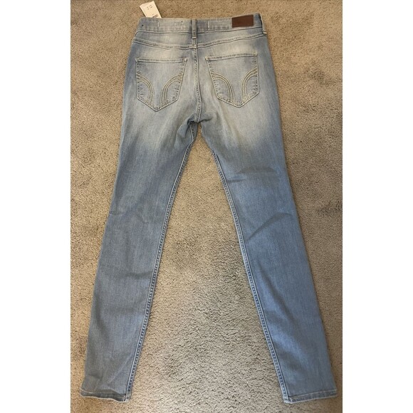 HOLLISTER High Rise Super Skinny Stretch Light Denim Jeans Size 7R 28 X30 NEW - Picture 4 of 4